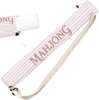 Pink and White Striped Mahjong Mat Bag by Unknown