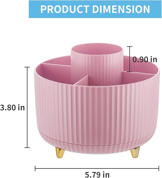 Marbrasse Desk Organizer, 360-Degree Rotating Pen Holder, Desk Organizers and - Image 5