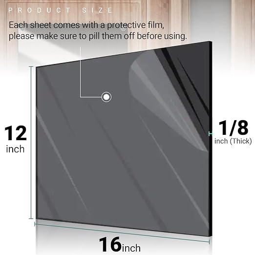 CALPALMY 1/8" Thick Black Acrylic Sheets - Image 2