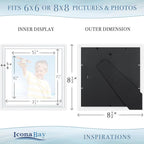 8x8 Picture Frames with 6x6 Mat, 6 Pack, Contemporary, Inspirations | These - Image 3