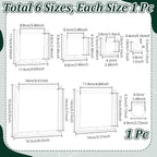 NBEADS 6Pcs Acrylic Quilting Templates Set, Square Cutting Ruler Template - Image 2