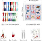 FREEBLOSS 11CT Cross Stitch Kits Striped Sea Animal Stamped Embroidery Kits - Image 2