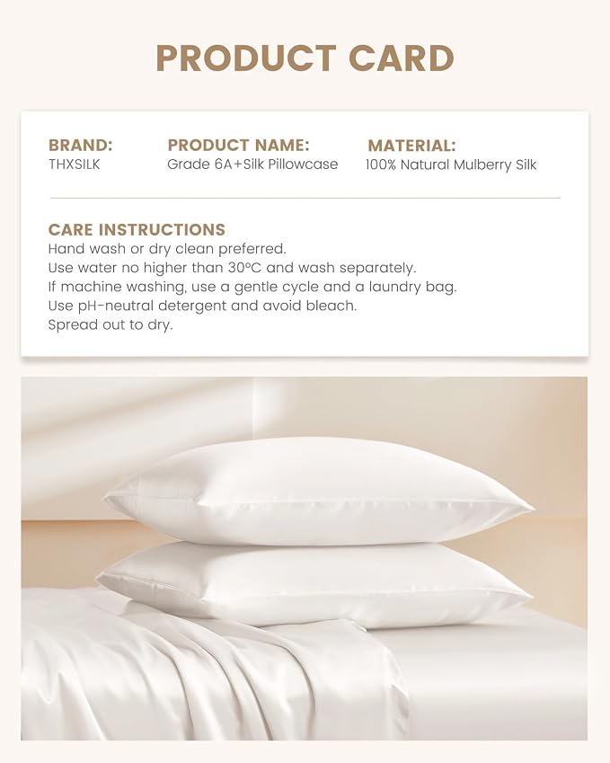 THXSILK 100% Pure Mulberry Silk Pillowcase - Image 8