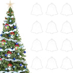 12 Pack Blank Christmas Bell Ornaments Christmas Hanging Ornaments Clear by werdecade
