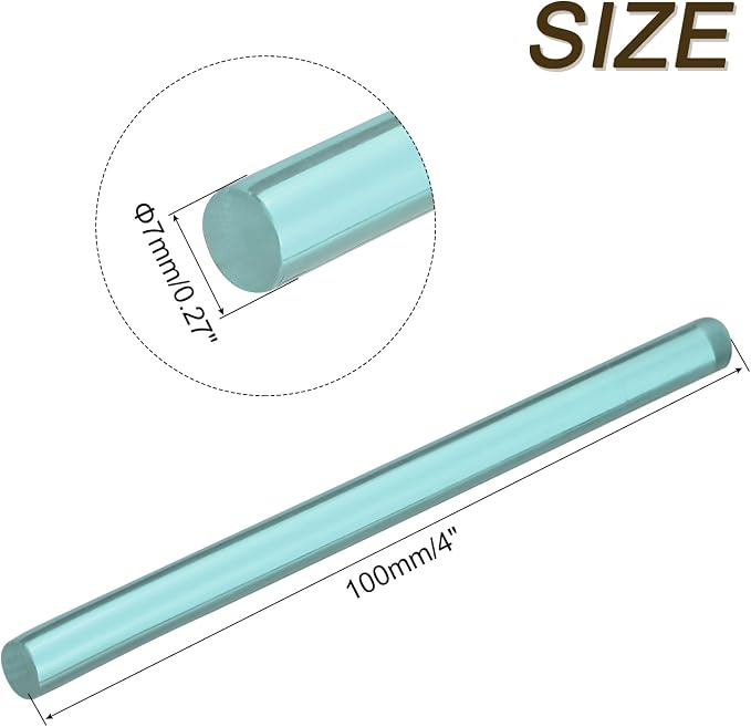 uxcell Mini Hot Glue Sticks for Glue Gun 7mm x 100mm Transparent Blue 12pcs - Image 2