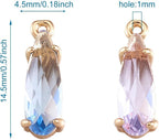 FASHEWELRY 50Pcs Teardrop Faceted Glass Pendants Mixed Colors Crystal Glass - Image 3