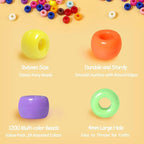 Simetufy 1200 Pcs Pony Beads for Bracelet Making - Image 4