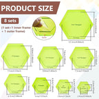 BENECREAT 16 Sizes Hexagon Quilting Template, Acrylic Intricate Sewing Machine - Image 2