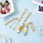16PCS Beadable Keychain Bar Bulk, Metal Blank Beaded Keychain Bar - Image 2