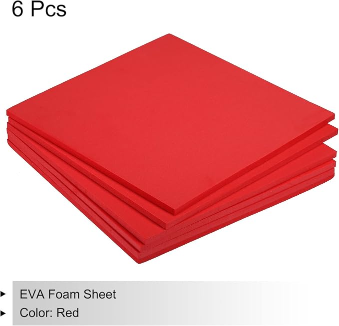 MECCANIXITY EVA Foam Sheets Red 9.8 Inch x 9.8 Inch 7mm Thick Crafts Foam Sheets - Image 3
