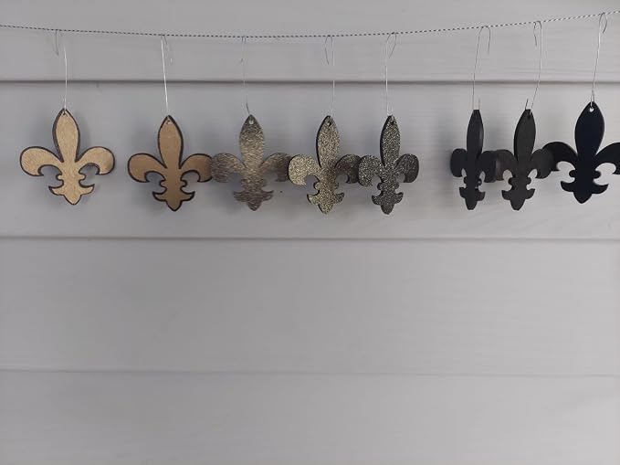 Unfinished Wood Fleur di Lis Shape | Saint's Football | France | DIY Craft - Image 5