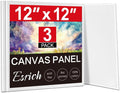 ESRICH Canvas for Painting, 3 Pack Square Canvas Boards for Painting 12x12 100% by ESRICH