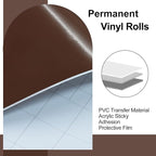 Luomorgo Brown Permanent Vinyl Roll 12" x 5FT | Glossy, Waterproof Adhesive - Image 3