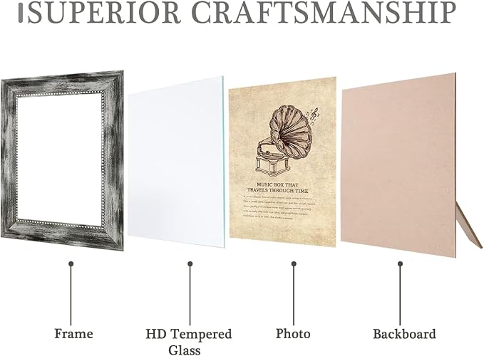 5x5 Picture Frame with Real Glass, 4 set Ornate Vintage Picture Frames - Image 3