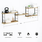MXCSE Wall Shelves, Wall Mounted Floating Bookshelves, DIY Wood Hanging Shelves - Image 3