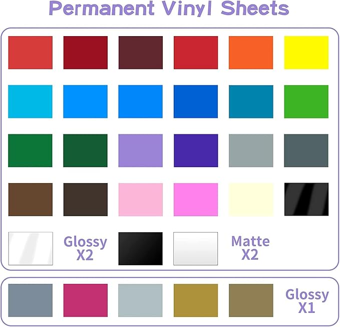 Lya Vinyl 65 Pack Permanent Vinyl, Self Adhesive Vinyl Sheets - Image 2