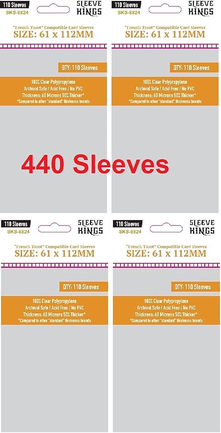 Sleeve Kings French Tarot Sleeves 61 X 112 mm by SleeveKings