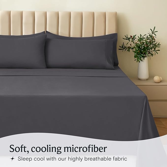 LuxClub 3 PC Twin Sheet Set, Deep Pockets Wrinkle Free Cooling Bed Sheets Hotel - Image 3