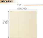 100 Pieces 5x5 Inch Wood Squares Unfinished Basswood Plywood Wooden Sheets 1/8 - Image 2