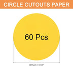 MECCANIXITY 60 PCS Golden Yellow Circle Cutouts Paper, 6 Inch Round Cutouts - Image 2