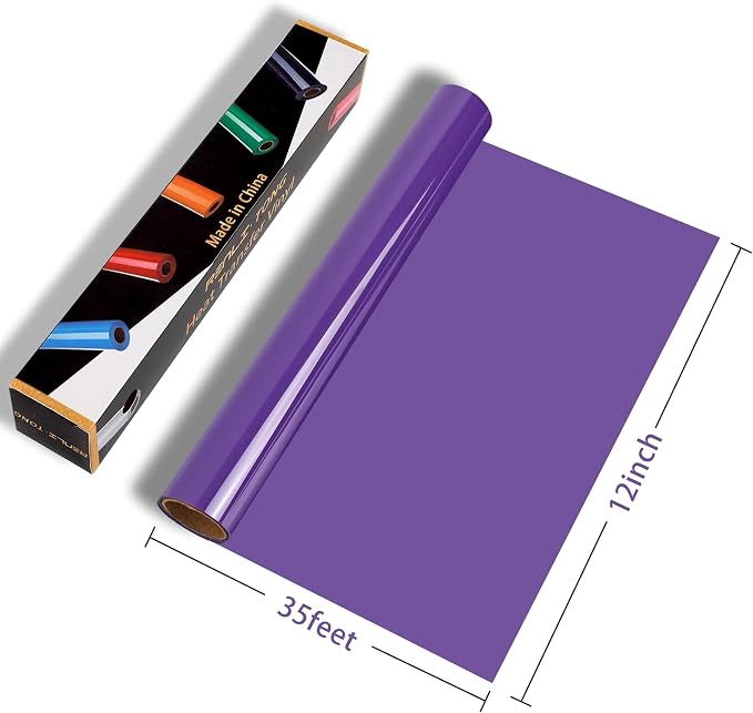 RENLITONG Glossy Purple HTV Vinyl 12" x 35ft Roll - Image 2