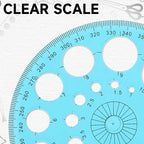 Circle Template for Drawing, Plastic Circle Stencil Geometric Circle Ruler for - Image 3