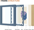 6x6 Picture Frame with Wavy Mat, Wooden Real Glass 6 x 6 Photo Frame - Image 5