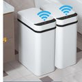 Yatmung 2 Pack - 2.5 Gallon Smart Trash Can Sensor Motion Slim Touchless Bathroom Trash Can - Skinny Trash Bin with Lid - Electric, Narrow, Plastic, Auto Open - Small Automatic Garbage Can (White)