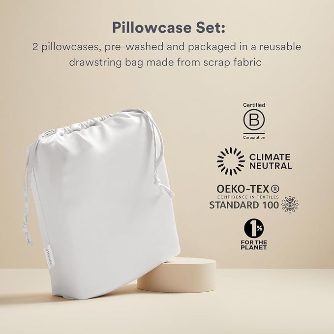 ettitude 100% Lyocell Organic King Pillowcase Set – Silky, Breathable, - Image 4