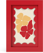 4x6 Picture Frame with Real Glass, Wooden cute 4 x 6 Photo Frame with Wavy Mat by THKRLOF