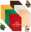 24 Pcs Felt Sheets for Crafts, 8 X 12 Inch Christmas Red Yellow White Fabric by IheDovb