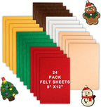 24 Pcs Felt Sheets for Crafts, 8 X 12 Inch Christmas Red Yellow White Fabric by IheDovb