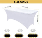 2-Pack 8ft White Spandex Table Covers - Image 4