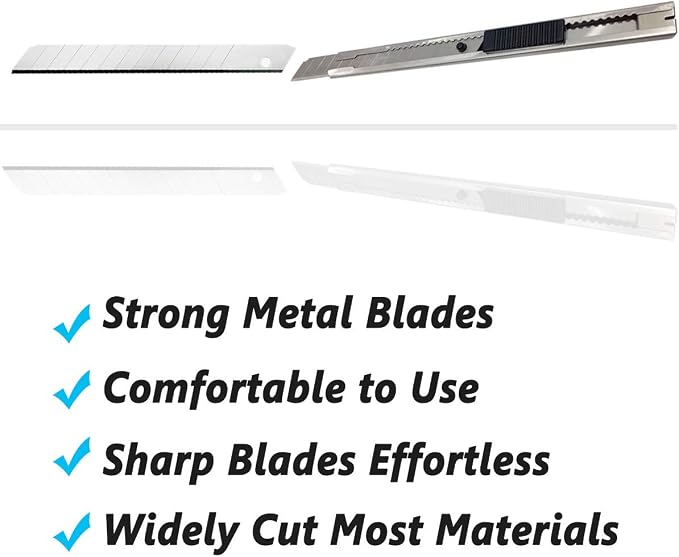 9mm Snap Off Utility Knife 5 Pack High Hardness Retractable Box Cutters - Image 5