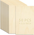 50 Pack Unfinished Wood Pieces, 4 x 6 Inch Thin Plywood Wood Squares by Jyongmer