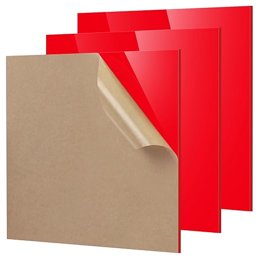 Adrattnay Red Acrylic Panels 1/8" Thick by WOODEXPERT