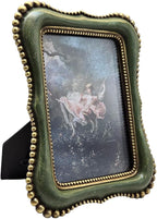 4x6 Vintage Picture Frame, Antique Green Ornate Photo Frame, - Image 6