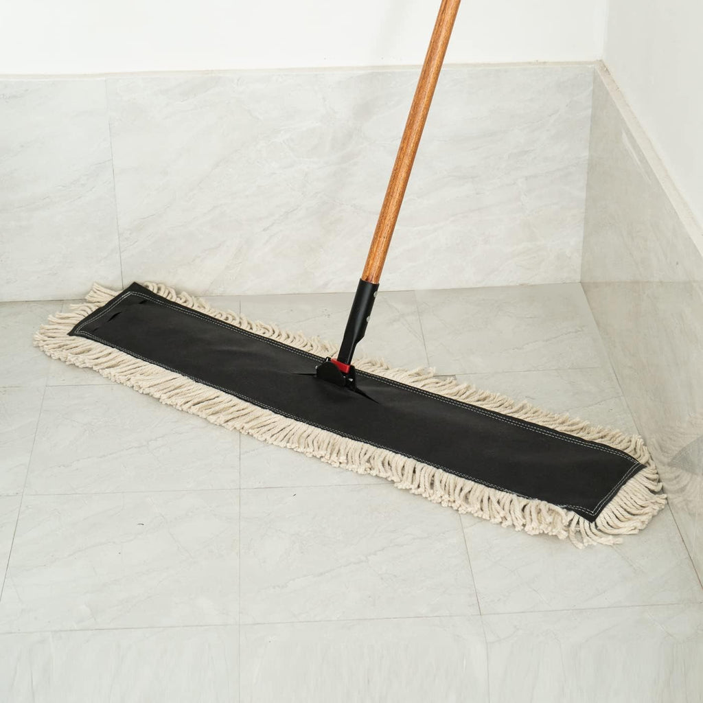 Matthew Cleaning 24'' High Strength Disposable Dust Mop Cotton Cut-end Yarn Mop Replacement Heads for Residential & Commercial Fit Standard Dust Mop Frames, Hardwood, Laminate, Concrete Floors 12Pack