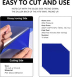 FUNKAKA Blue HTV Heat Transfer Vinyl Bundle, 10 Sheets Sticky HTV Vinyl - Image 2