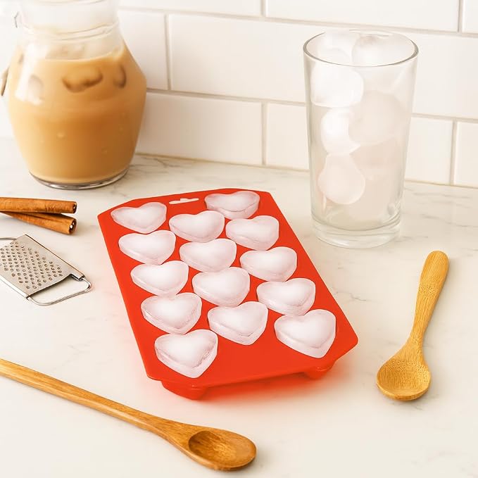 HIC Kitchen Silicone Heart Ice Tray, Each Tray Makes 14 Hearts - Image 5