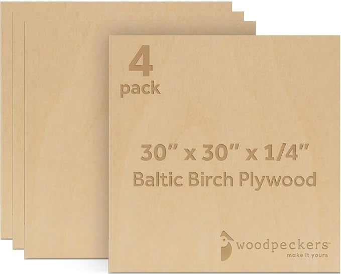 Baltic Birch Plywood 6 mm, 1/4 Inch Craft Wood, B/BB Grade, Stronger Than by Woodpeckers