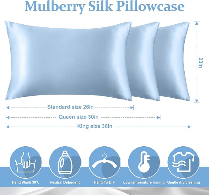 2 Pack 100% Pure Silk Pillowcase - Image 6