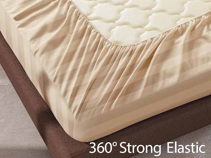 100% Egyptian Cotton Fitted Sheet Twin Size, 600 Thread Count, Single Fitted - Image 6