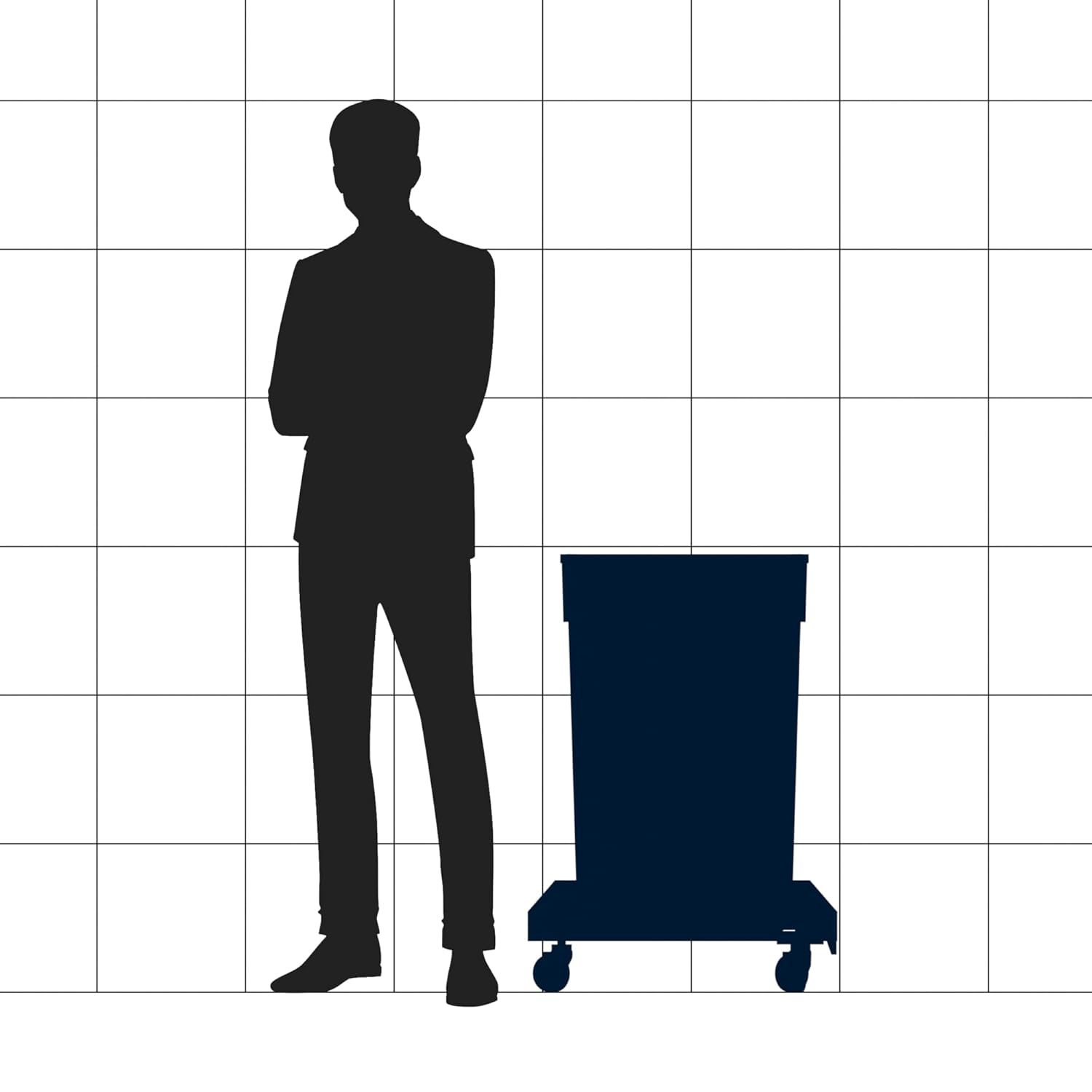 23 Gallon Black Slim Jim Trash Can with Dolly