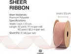 Vitalizart 1" x 90Yd Organza Ribbon Mixed Color Sheer Ribbons Set 10 Yd x 9 - Image 2