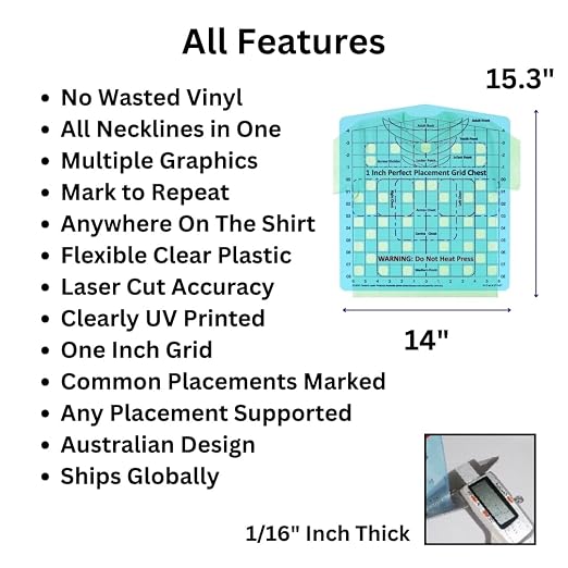 T-Shirt Ruler Guide, Chest Placement Heat Press Alignment | Australian Designed - Image 5