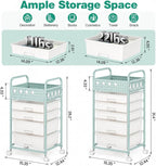 5 Drawer Rolling Storage Cart - Image 2