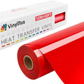 VinylRus Heat Transfer Vinyl-12” x 50ft Red Iron on Vinyl Roll by VinylRus
