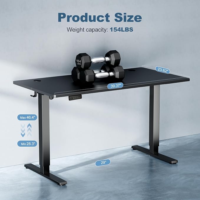 DUMOS 40 Inch Electric Standing Desk Height Adjustable, Sit to Stand Up - Image 7