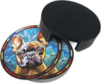 Drink Coaster Set of 6, French Bulldog Dog Mom Lover Gift, Leather Drink - Image 7